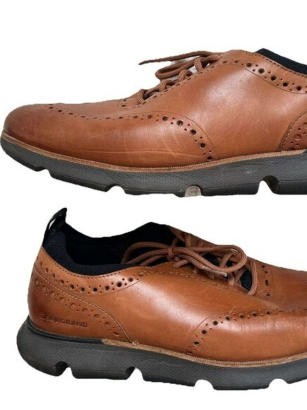 Cole Haan Zerogrand Wingtip Oxford Shoes Brown Leather Men’s Size 10.5W